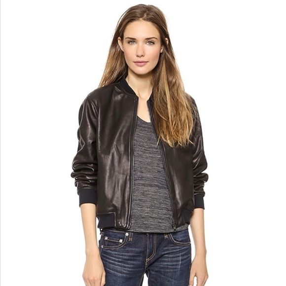 rag and bone leather bomber jacket